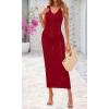 imageBTFBM Crochet Swimsuit Coverup for Women Summer Spring 2025 Swimwear Bathing Suit Cover Up Beach Dress Vacation OutfitsDark Red