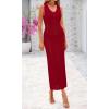 imageBTFBM Crochet Swimsuit Coverup for Women Summer Spring 2025 Swimwear Bathing Suit Cover Up Beach Dress Vacation OutfitsDark Red