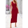 imageBTFBM Crochet Swimsuit Coverup for Women Summer Spring 2025 Swimwear Bathing Suit Cover Up Beach Dress Vacation OutfitsDark Red