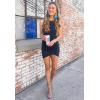 imageBTFBM Women 2025 Summer Sleeveless Tank Dresses Crew Neck Slim Fit Short Casual Ruched Bodycon Party Club Mini DressBlack