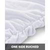 imageBTFBM Women 2025 Summer Sleeveless Tank Dresses Crew Neck Slim Fit Short Casual Ruched Bodycon Party Club Mini DressWhite