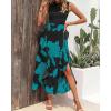 imageBTFBM Women Casual Sleeveless Summer Dresses 2025 Spring Crewneck Patchwork Boho Floral Ruffle Cocktail Party Midi DressBig Floral Lake Blue