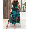 imageBTFBM Women Casual Sleeveless Summer Dresses 2025 Spring Crewneck Patchwork Boho Floral Ruffle Cocktail Party Midi DressBig Floral Lake Blue