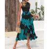 imageBTFBM Women Casual Sleeveless Summer Dresses 2025 Spring Crewneck Patchwork Boho Floral Ruffle Cocktail Party Midi DressBig Floral Lake Blue