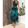 imageBTFBM Women Casual Sleeveless Summer Dresses 2025 Spring Crewneck Patchwork Boho Floral Ruffle Cocktail Party Midi DressBig Floral Lake Blue