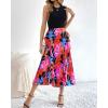 imageBTFBM Women Casual Sleeveless Summer Dresses 2025 Spring Crewneck Patchwork Boho Floral Ruffle Cocktail Party Midi DressBig Floral Multicolor