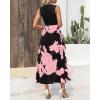 imageBTFBM Women Casual Sleeveless Summer Dresses 2025 Spring Crewneck Patchwork Boho Floral Ruffle Cocktail Party Midi DressBig Floral Pink
