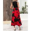 imageBTFBM Women Casual Sleeveless Summer Dresses 2025 Spring Crewneck Patchwork Boho Floral Ruffle Cocktail Party Midi DressBig Floral Red