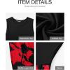 imageBTFBM Women Casual Sleeveless Summer Dresses 2025 Spring Crewneck Patchwork Boho Floral Ruffle Cocktail Party Midi DressBig Floral Red