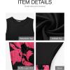 imageBTFBM Women Casual Sleeveless Summer Dresses 2025 Spring Crewneck Patchwork Boho Floral Ruffle Cocktail Party Midi DressBig Floral Rose Red