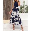 imageBTFBM Women Casual Sleeveless Summer Dresses 2025 Spring Crewneck Patchwork Boho Floral Ruffle Cocktail Party Midi DressBig Floral White Navy