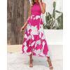 imageBTFBM Women Casual Sleeveless Summer Dresses 2025 Spring Crewneck Patchwork Boho Floral Ruffle Cocktail Party Midi DressBig Floral White Rose Red