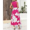 imageBTFBM Women Casual Sleeveless Summer Dresses 2025 Spring Crewneck Patchwork Boho Floral Ruffle Cocktail Party Midi DressBig Floral White Rose Red