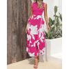 imageBTFBM Women Casual Sleeveless Summer Dresses 2025 Spring Crewneck Patchwork Boho Floral Ruffle Cocktail Party Midi DressBig Floral White Rose Red