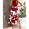 imageBTFBM Women Casual Sleeveless Summer Dresses 2025 Spring Crewneck Patchwork Boho Floral Ruffle Cocktail Party Midi DressBig Floral White Wine Red