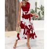 imageBTFBM Women Casual Sleeveless Summer Dresses 2025 Spring Crewneck Patchwork Boho Floral Ruffle Cocktail Party Midi DressBig Floral White Wine Red