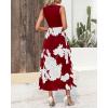 imageBTFBM Women Casual Sleeveless Summer Dresses 2025 Spring Crewneck Patchwork Boho Floral Ruffle Cocktail Party Midi DressBig Floral White Wine Red
