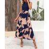 imageBTFBM Women Casual Sleeveless Summer Dresses 2025 Spring Crewneck Patchwork Boho Floral Ruffle Cocktail Party Midi DressPink Floral Navy