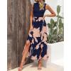 imageBTFBM Women Casual Sleeveless Summer Dresses 2025 Spring Crewneck Patchwork Boho Floral Ruffle Cocktail Party Midi DressPink Floral Navy
