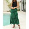 imageBTFBM Women Casual Sleeveless Summer Dresses 2025 Spring Crewneck Patchwork Boho Floral Ruffle Cocktail Party Midi DressPrint Black Green