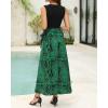imageBTFBM Women Casual Sleeveless Summer Dresses 2025 Spring Crewneck Patchwork Boho Floral Ruffle Cocktail Party Midi DressPrint Black Green