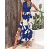 imageBTFBM Women Casual Sleeveless Summer Dresses 2025 Spring Crewneck Patchwork Boho Floral Ruffle Cocktail Party Midi DressWhite Floral Bright Blue