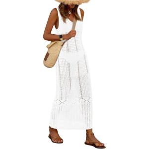 imageBTFBM Crochet Swimsuit Coverup for Women Summer Spring 2025 Swimwear Bathing Suit Cover Up Beach Dress Vacation OutfitsWhite
