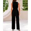 imageBTFBM Women Summer 2 Piece Outfits 2025 Beach Crew Neck Sleeveless Cropped Top Elastic Waist Wide Leg Pants Lounge SetSolid Black