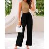 imageBTFBM Women Summer 2 Piece Outfits 2025 Beach Crew Neck Sleeveless Cropped Top Elastic Waist Wide Leg Pants Lounge SetSolid Camel Black