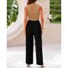imageBTFBM Women Summer 2 Piece Outfits 2025 Beach Crew Neck Sleeveless Cropped Top Elastic Waist Wide Leg Pants Lounge SetSolid Camel Black