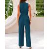 imageBTFBM Women Summer 2 Piece Outfits 2025 Beach Crew Neck Sleeveless Cropped Top Elastic Waist Wide Leg Pants Lounge SetSolid Lake Blue