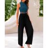 imageBTFBM Women Summer 2 Piece Outfits 2025 Beach Crew Neck Sleeveless Cropped Top Elastic Waist Wide Leg Pants Lounge SetSolid Lake Blue Black