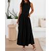 imageBTFBM Summer Maxi Dresses for Women 2025 Sleeveless Casual Ruched High Waisted Tank Long Sundress Flowy Beach DressBlack