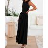 imageBTFBM Summer Maxi Dresses for Women 2025 Sleeveless Casual Ruched High Waisted Tank Long Sundress Flowy Beach DressBlack