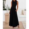 imageBTFBM Summer Maxi Dresses for Women 2025 Sleeveless Casual Ruched High Waisted Tank Long Sundress Flowy Beach DressBlack