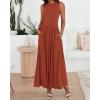 imageBTFBM Summer Maxi Dresses for Women 2025 Sleeveless Casual Ruched High Waisted Tank Long Sundress Flowy Beach DressBrick Red