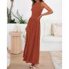 imageBTFBM Summer Maxi Dresses for Women 2025 Sleeveless Casual Ruched High Waisted Tank Long Sundress Flowy Beach DressBrick Red