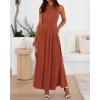 imageBTFBM Summer Maxi Dresses for Women 2025 Sleeveless Casual Ruched High Waisted Tank Long Sundress Flowy Beach DressBrick Red