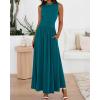 imageBTFBM Summer Maxi Dresses for Women 2025 Sleeveless Casual Ruched High Waisted Tank Long Sundress Flowy Beach DressLake Blue