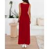 imageBTFBM Summer Maxi Dresses for Women 2025 Sleeveless Casual Ruched High Waisted Tank Long Sundress Flowy Beach DressRed