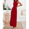 imageBTFBM Summer Maxi Dresses for Women 2025 Sleeveless Casual Ruched High Waisted Tank Long Sundress Flowy Beach DressRed