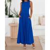 imageBTFBM Summer Maxi Dresses for Women 2025 Sleeveless Casual Ruched High Waisted Tank Long Sundress Flowy Beach DressRoyal Blue
