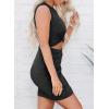 imageBTFBM Women 2025 Summer Sleeveless Casual Crewneck Bodycon Tank Dress Cutout Twist Slim Wrap Club Party Evening DressesBlack