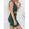 imageBTFBM Women 2025 Summer Sleeveless Casual Crewneck Bodycon Tank Dress Cutout Twist Slim Wrap Club Party Evening DressesGreen