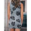 imageBTFBM Women 2025 Summer Sleeveless Casual Crewneck Bodycon Tank Dress Cutout Twist Slim Wrap Club Party Evening DressesLeaf Print Grey