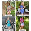 imageBTFBM Women 2025 Summer Sleeveless Casual Crewneck Bodycon Tank Dress Cutout Twist Slim Wrap Club Party Evening DressesLeaf Print Grey