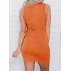 imageBTFBM Women 2025 Summer Sleeveless Casual Crewneck Bodycon Tank Dress Cutout Twist Slim Wrap Club Party Evening DressesOrange