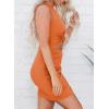 imageBTFBM Women 2025 Summer Sleeveless Casual Crewneck Bodycon Tank Dress Cutout Twist Slim Wrap Club Party Evening DressesOrange