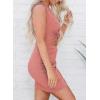 imageBTFBM Women 2025 Summer Sleeveless Casual Crewneck Bodycon Tank Dress Cutout Twist Slim Wrap Club Party Evening DressesPink