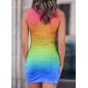 imageBTFBM Women 2025 Summer Sleeveless Casual Crewneck Bodycon Tank Dress Cutout Twist Slim Wrap Club Party Evening DressesTie Dye Pink Blue